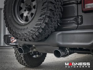Jeep Wrangler JL 3.6L 4 Door Performance Exhaust System - 409 SS Cat Back - Rebel - AFE - Dual Exit - Black